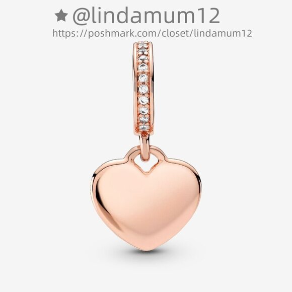Pandora Engravable Heart Tag Dangle Charm - Picture 3 of 6
